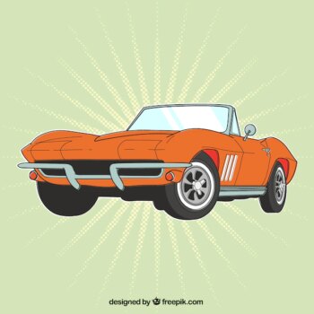 Free Vector | Retro orange car