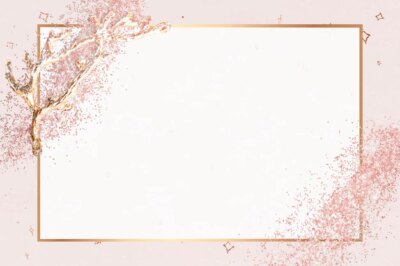 Free Vector | Rose gold glitter frame  pink festive
