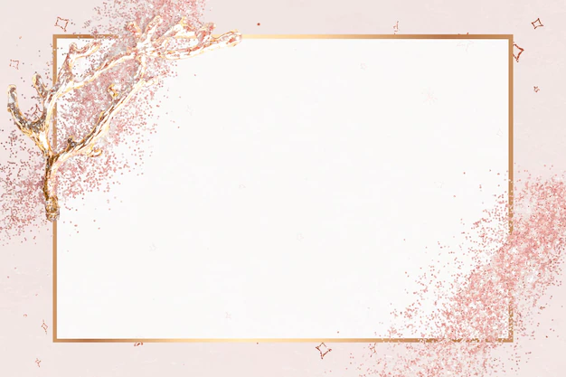 Free Vector | Rose gold glitter frame  pink festive