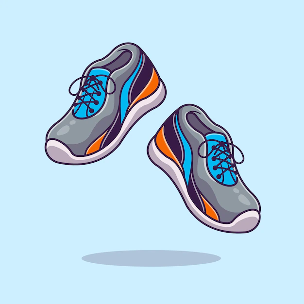 Free Vector | Running shoes cartoon illustration. flat cartoon style