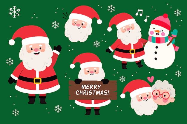 Free Vector | Santa claus character collection in flat design