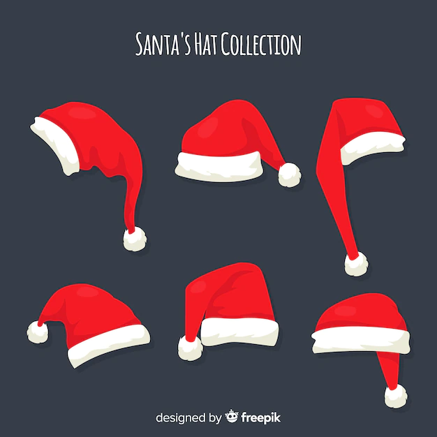 Free Vector | Santa's hat christmas collection in flat design