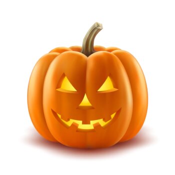 Free Vector | Scary pumpkin halloween lantern realistic vector