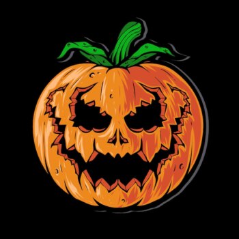Free Vector | Scary pumpkin head halloween vector