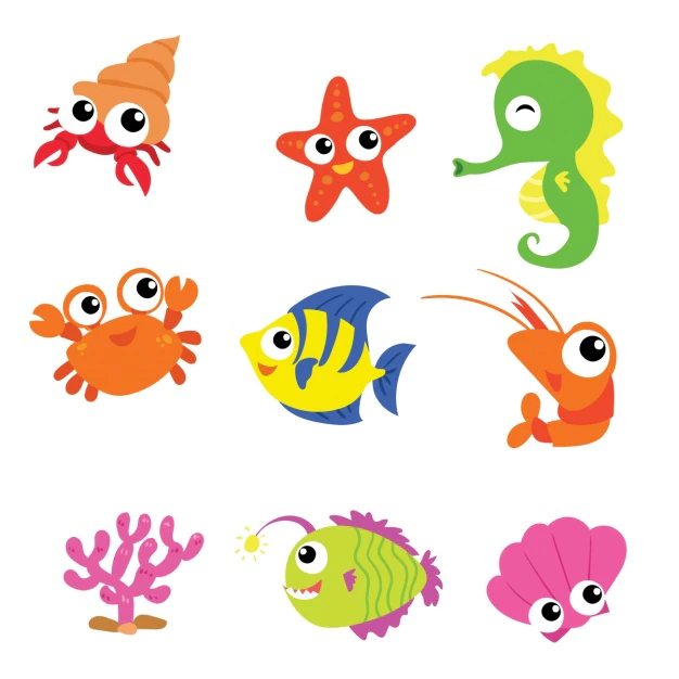 Free Vector | Sea animals collection