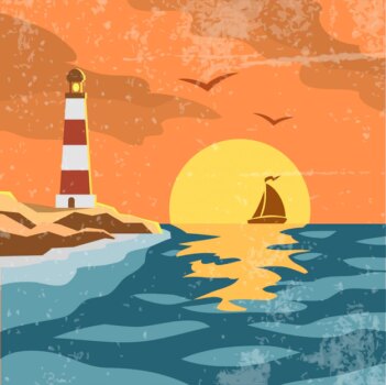 Free Vector | Sea retro poster