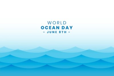Free Vector | Sea waves world ocean day design background