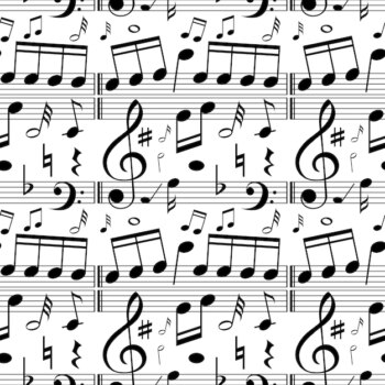 Free Vector | Seamless background with music notes on scales
