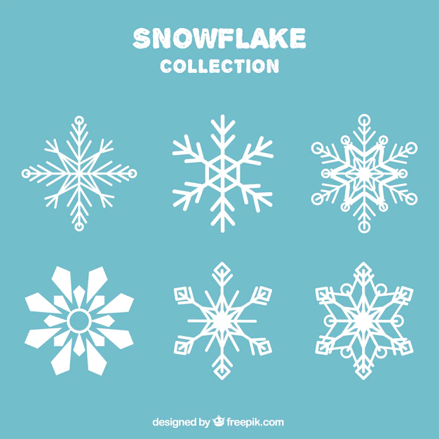 Free Vector | Selection of snowflakes in flat style