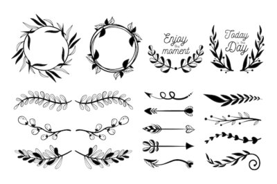 Free Vector | Set hand drawn types of frame and dividers