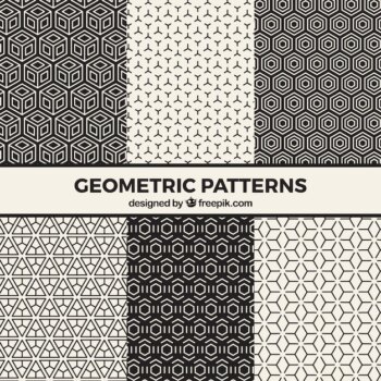 Free Vector | Set of black and white psychedelic patterns