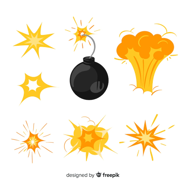 Free Vector | Set of bomb explosion effects