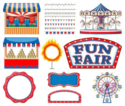 Free Vector | Set of circus items collection