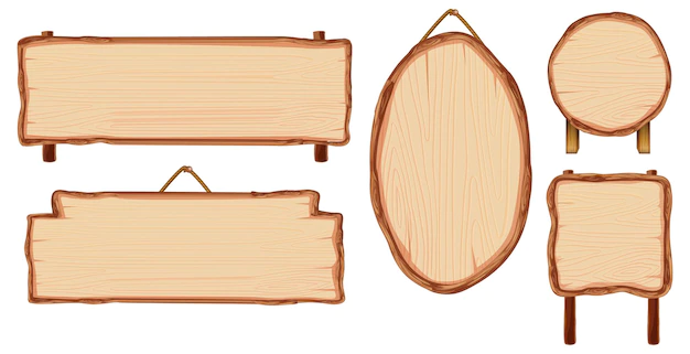 Free Vector | Set of different wooden sign boards