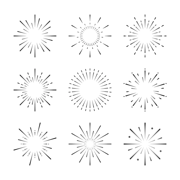 Free Vector | Set of firework explosion vectors