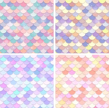Free Vector | Set of fish scale seamless pattern background