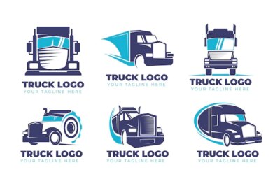 Free Vector | Set of flat design truck logos