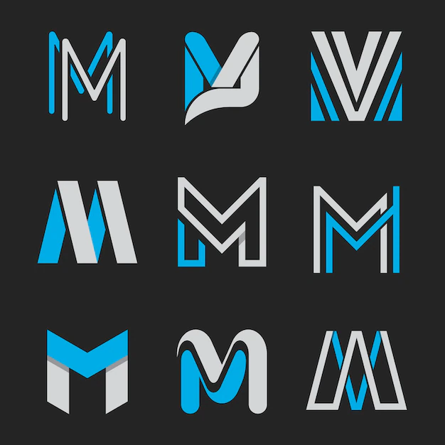 Free Vector | Set of flat m logo templates