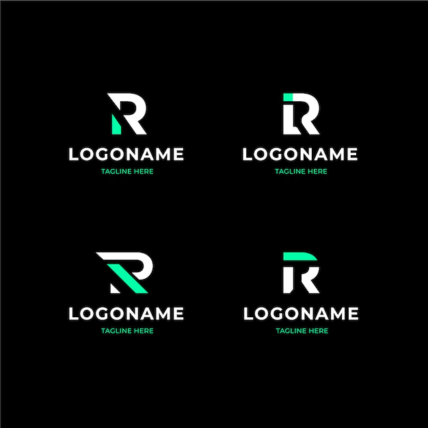 Free Vector | Set of flat r logo templates