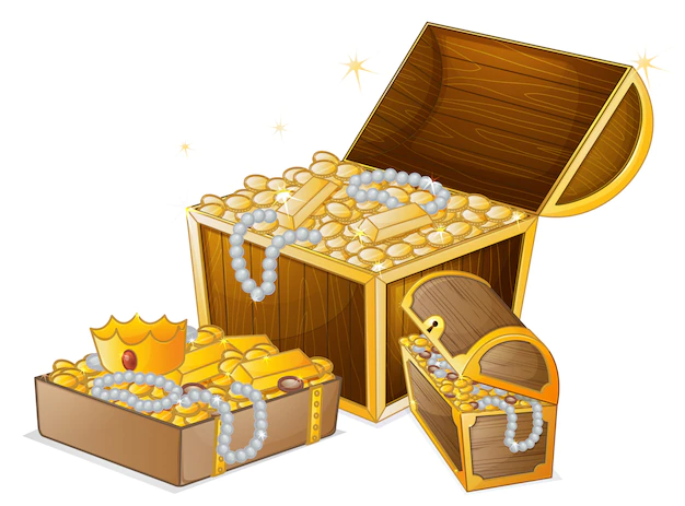 Free Vector | Set of gold treasure