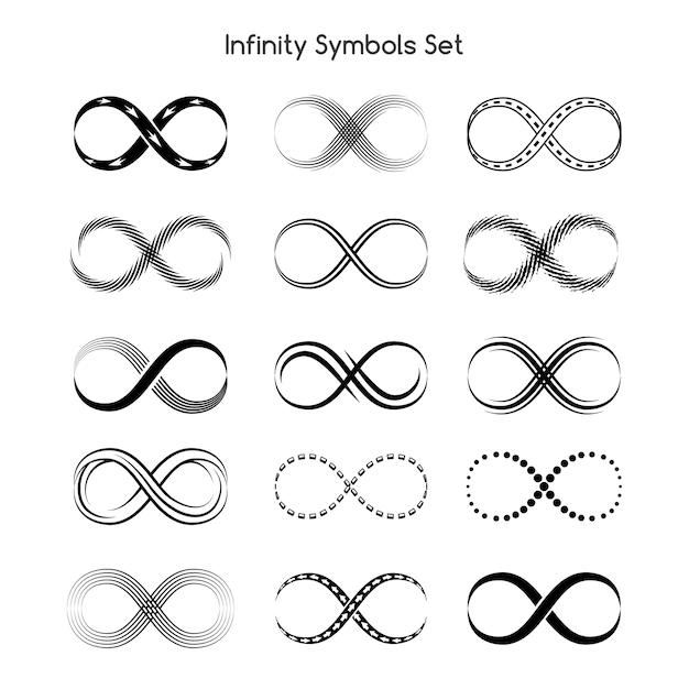 Free Vector | Set of infinity symbols.
