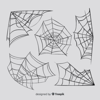 Free Vector | Set of spider webs