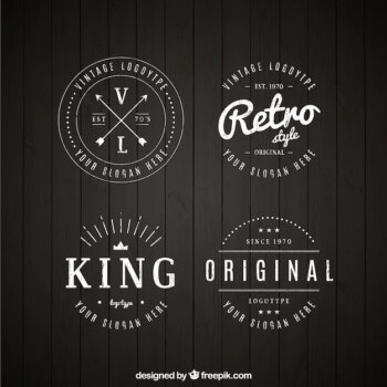Free Vector | Set of vintage logos in linear style