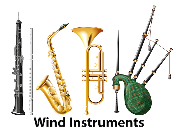 Free Vector | Set of wind instruments
