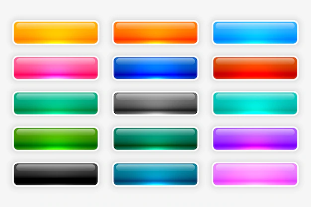 Free Vector | Shiny glossy web buttons collection
