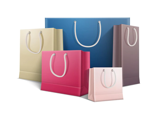 Free Vector | Shopping bag realistic colored composition