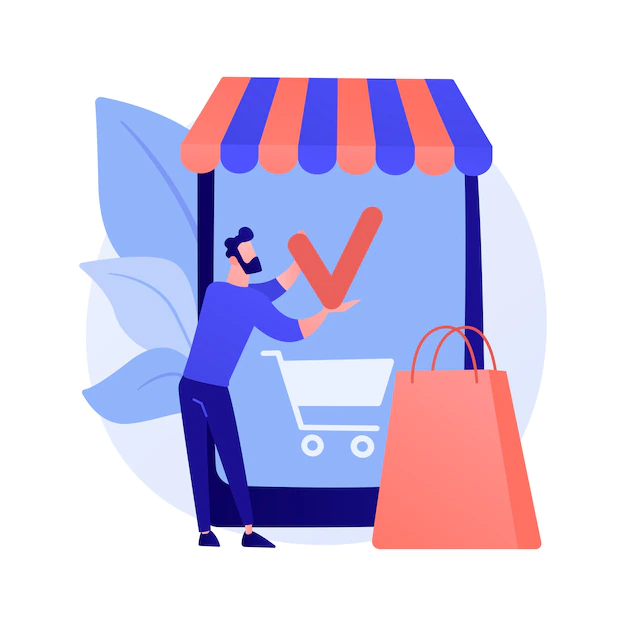 Free Vector | Shopping mobile app, online store service. smartphone application, internet purchase, making order. customer cartoon character. adding product to cart.