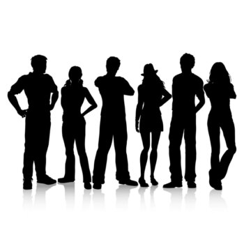 Free Vector | Silhouettes of casual dressed people