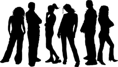 Free Vector | Silhouettes of young people