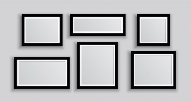 Free Vector | Six wall photo frames in different sizes