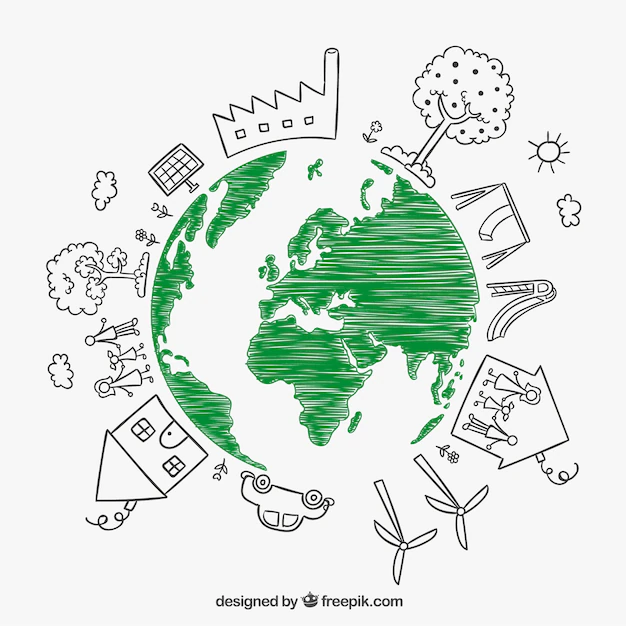 Free Vector | Sketchy earth for earth day