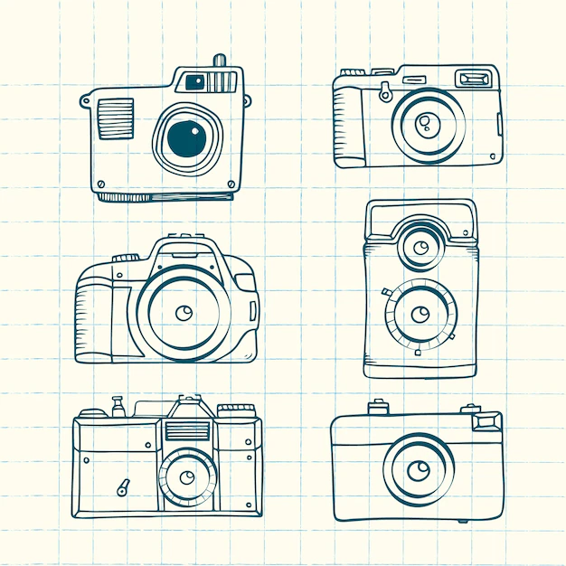 Free Vector | Sketchy photography cameras