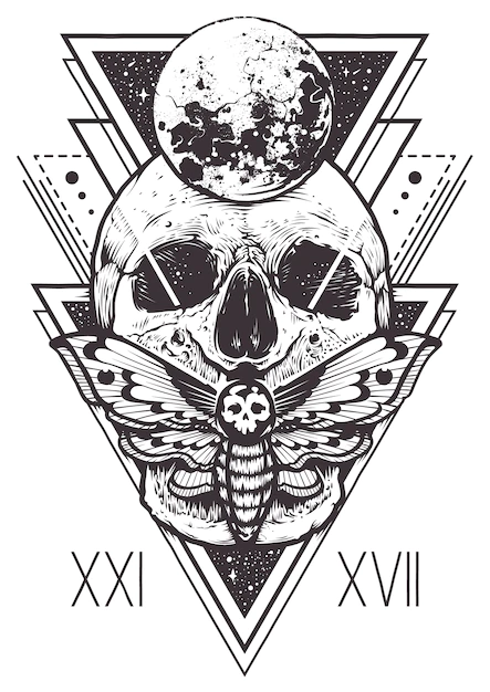Free Vector | Skull sacred geometry design