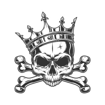 Free Vector | Skull without jaw in royal crown