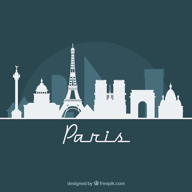 Free Vector | Skyline design of paris