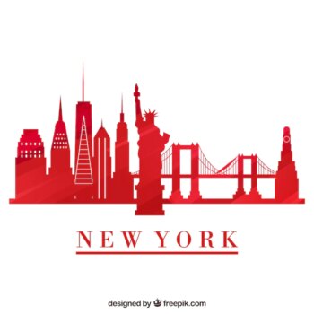 Free Vector | Skyline silhouette of new york city