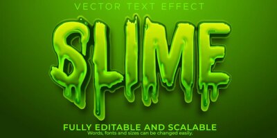 Free Vector | Slime text effect, editable green and sticky text style