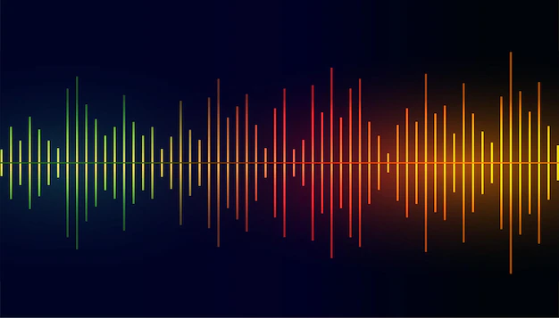 Free Vector | Sound frequency equalizer colorful background
