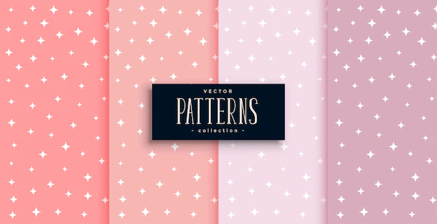 Free Vector | Sparkling star cute patterns set in four shades