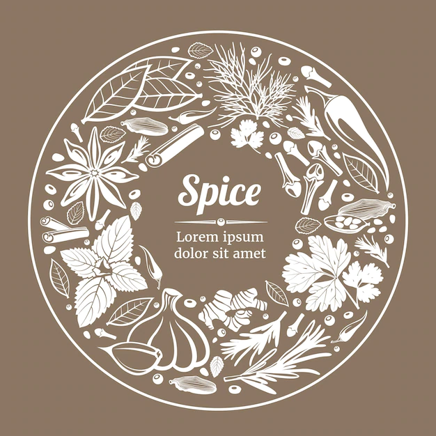 Free Vector | Spice plant natural organic ingredient label illustration
