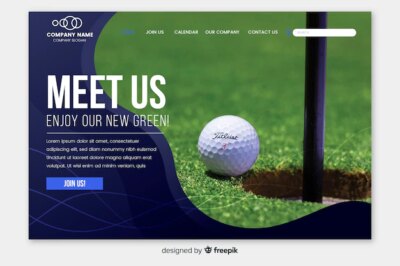 Free Vector | Sport landing page with golf photo