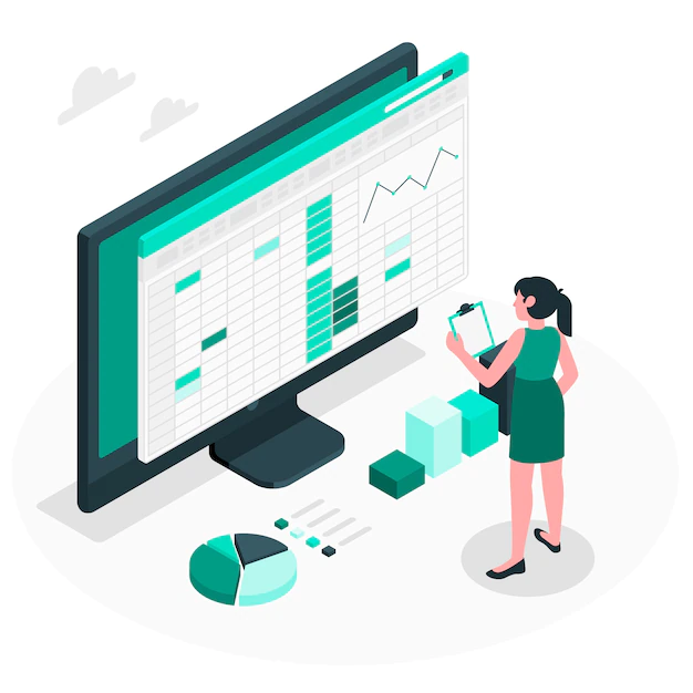 Free Vector | Spreadsheets concept illustration