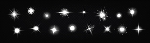 Free Vector | Star light glow, shiny vector glare and twinkle