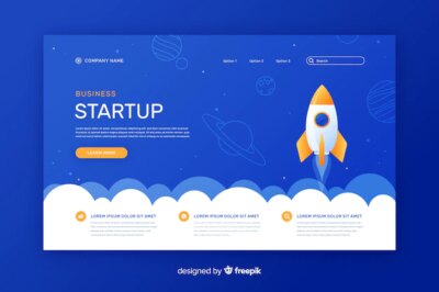 Free Vector | Start-up corporate landing page