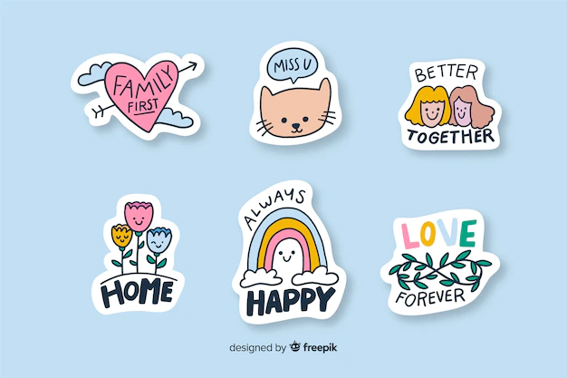 Free Vector | Sticker to decorate different types of photos