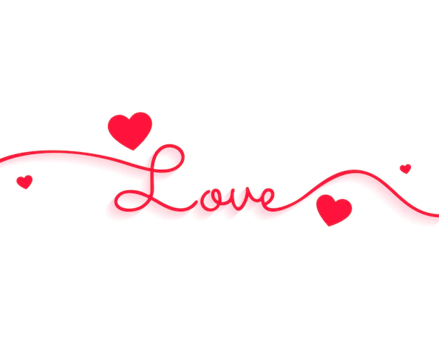 Free Vector | Stylish love text for valentines day with hearts